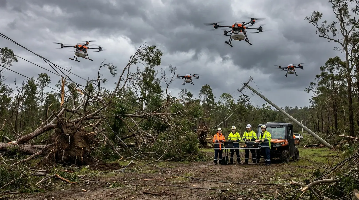 Rapid Post-Storm Powerline Damage Assessment with Drones in India