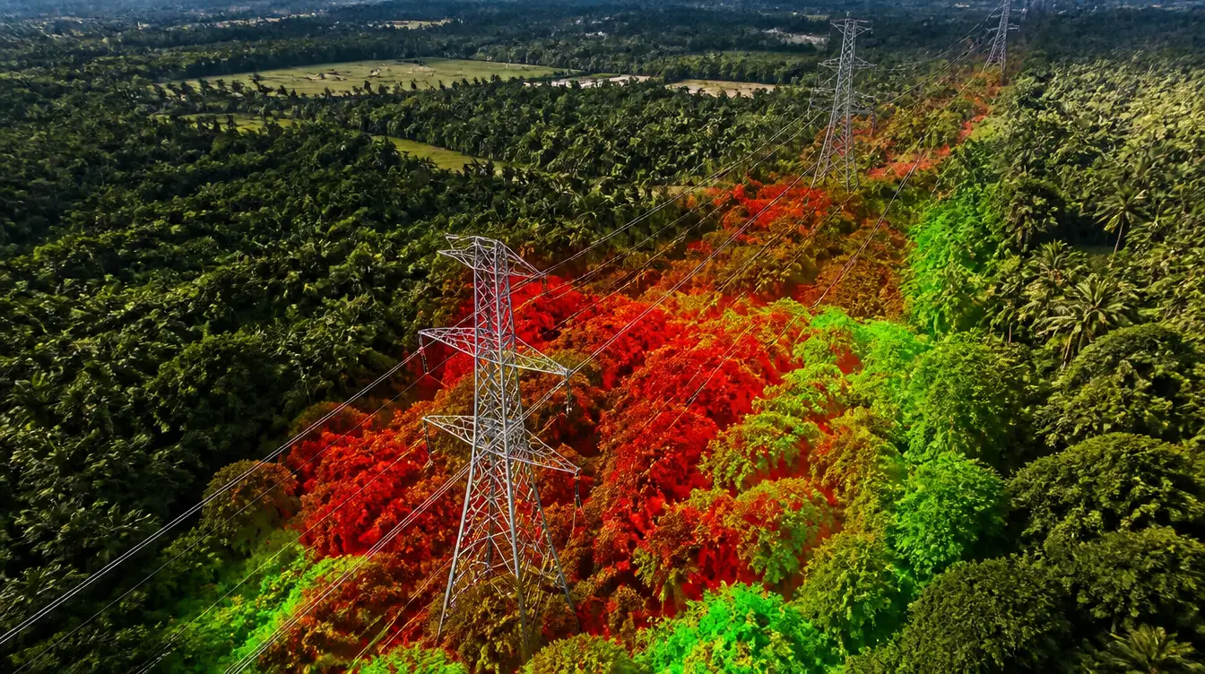 Enhanced Vegetation Encroachment Monitoring for Powerlines with Multispectral Drones
